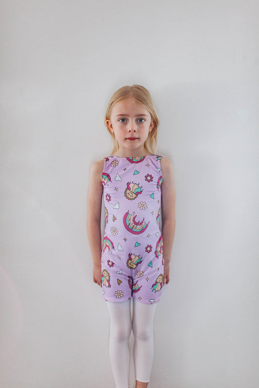 "Melty Rainbows" shorty leo, sleeveless