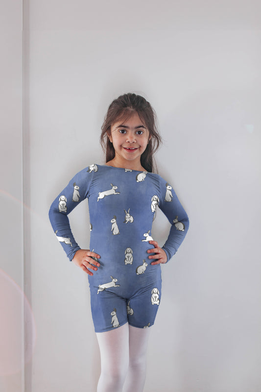 "Petit Lapin" shorty leo, long-sleeved