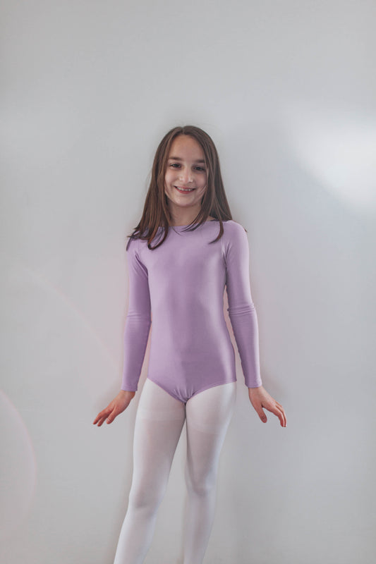 "Thistle" v-back leo, long-sleeved