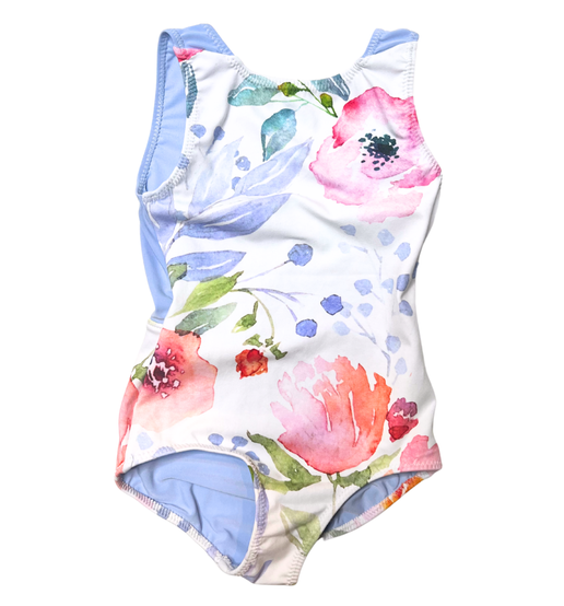 'peonies on point' v-back leo with 'cool lavender' colour