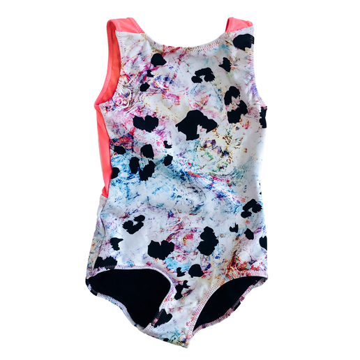 'i see spots' v-back leo with 'hot tottie pink' colour