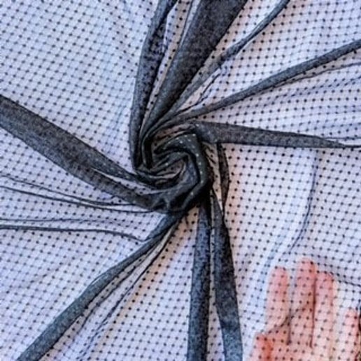 'sheer polka black' ballet/skating skirt