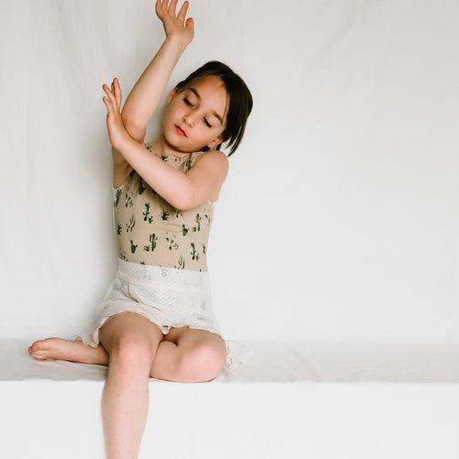 'oh my cacti' v-back leo with 'sheer white' color