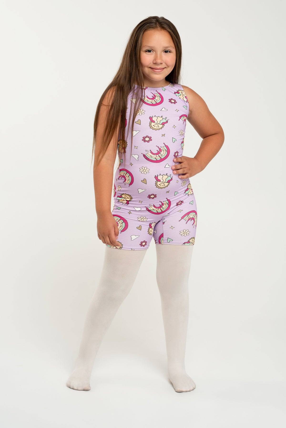 "Melty Rainbows" bamboo shorty leo, sleeveless