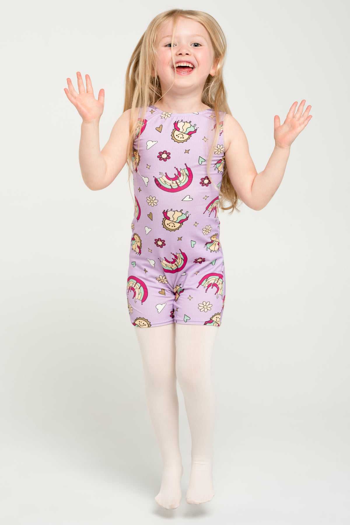 "Melty Rainbows" bamboo shorty leo, sleeveless