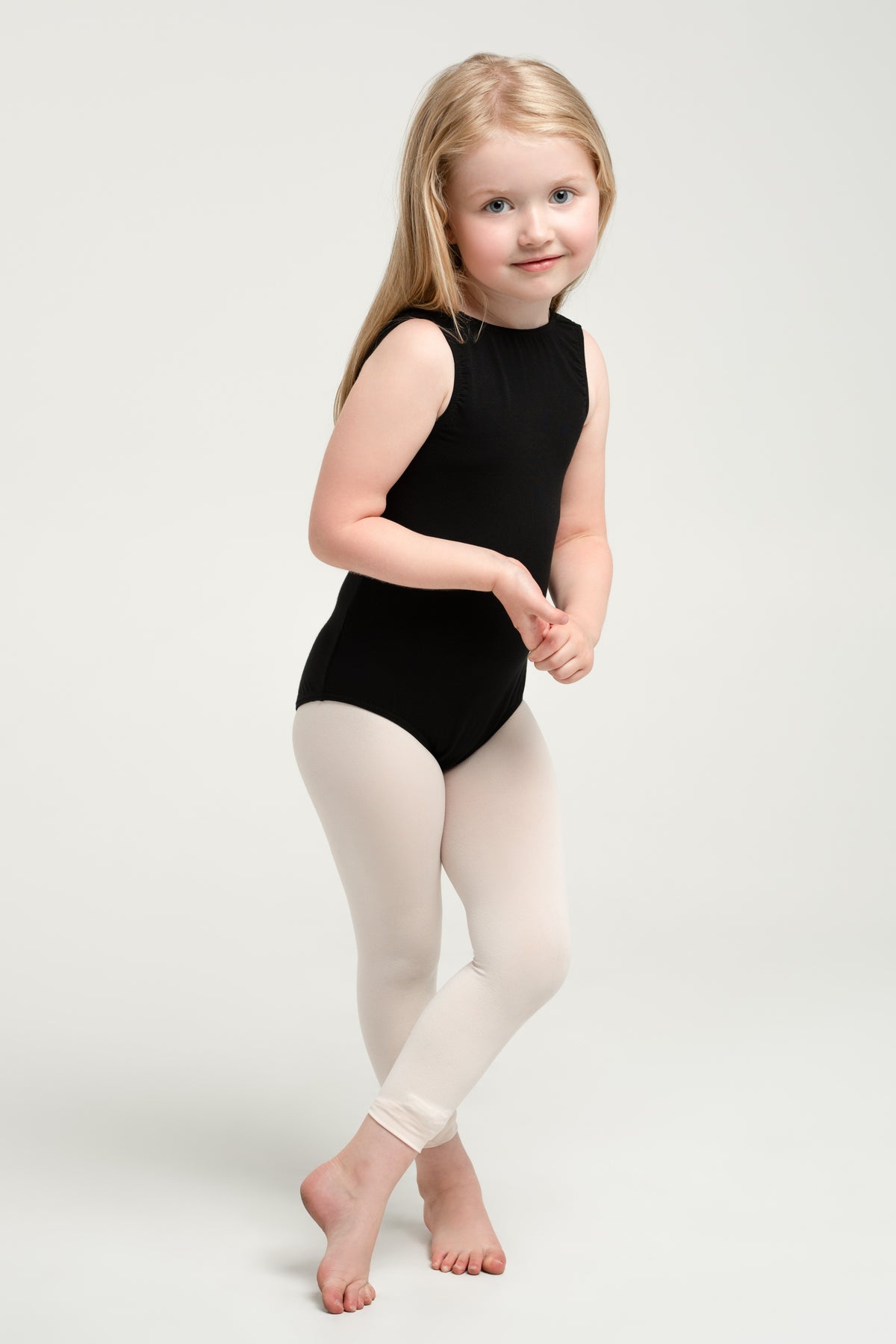 "Black" bamboo v-back leo, sleeveless