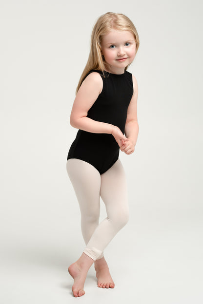 "Black" bamboo v-back leo, sleeveless